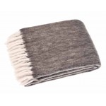Wool Blend Lambs Tail Throw Charcoal